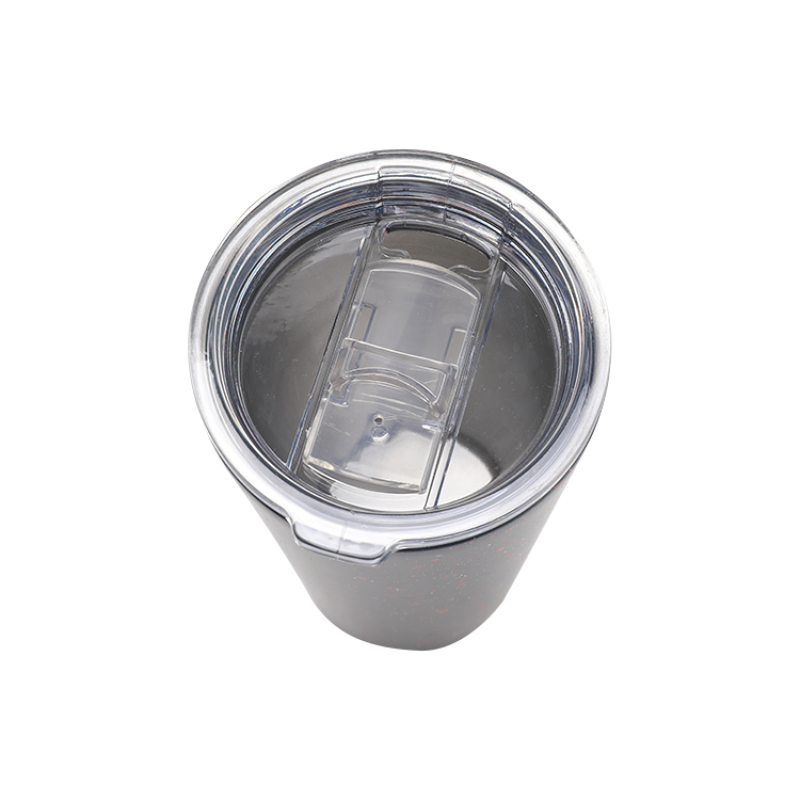 Customized Size Made in China Ss Sieve Reusable Tumbler Cup With Lid Speckle Paint