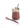 Custom Brazil 8Oz Insulated Green Black Brown Grey Colours Coffee Yerba Mate Cup Mugs Tumbler and Bombilla Straw Set