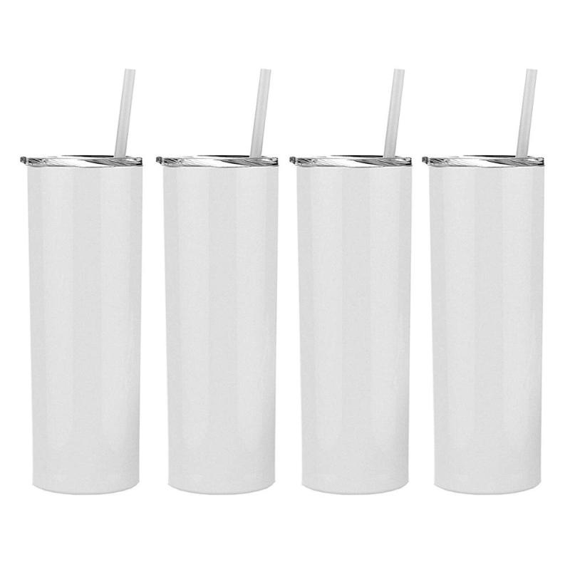 Wholesale Customized Black Vacuum Insulated 20oz Skinny Vacuum Matte Tumbler with Straw