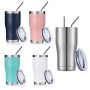 Custom Logo Double Wall Stainless Steel Coffee Curved 20 Oz Travel Car Cup Mugs Tumbler Gift for Women Man
