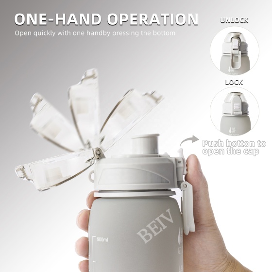 Customizable Bpa Free Motivational Kids Cycling Trendy Time Marked Hot Cold 32oz  Gym Tritan Water Bottlees With Custom Logo