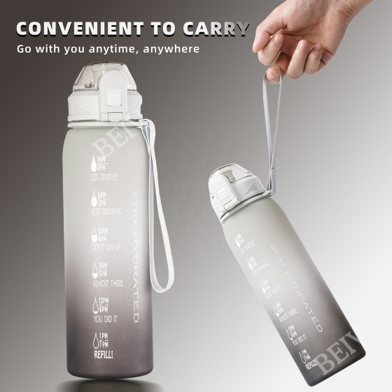 Customizable Bpa Free Motivational Kids Cycling Trendy Time Marked Hot Cold 32oz  Gym Tritan Water Bottlees With Custom Logo
