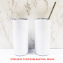 15OZ Travel White Stainless Steel Double Wall Straight Tumbler Sublimation Blank Mugs With Straws