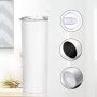 15OZ Travel White Stainless Steel Double Wall Straight Tumbler Sublimation Blank Mugs With Straws