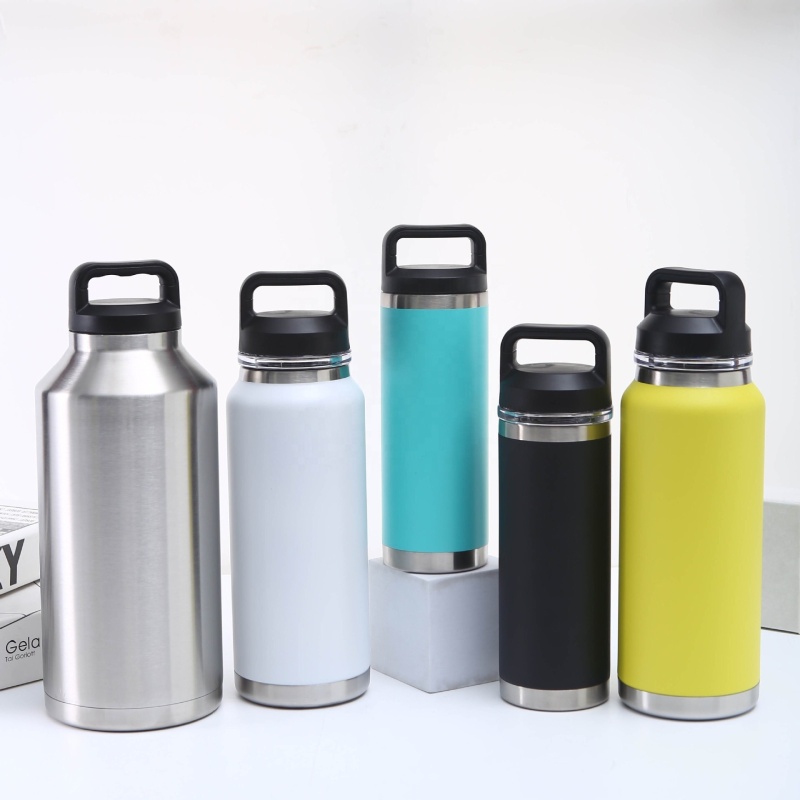 Custom Logo Double Wall Vacuum Insulated Bottles wide Mouth 18oz 26oz 32oz Stainless Steel Sports Water Bottle