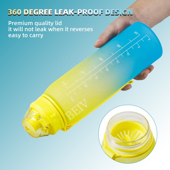 Luxury  Manufacturers Personalized Fitness Unique Cycling School Nice 32 Oz Frosted Transparent Plastic Water Bottle With Filter