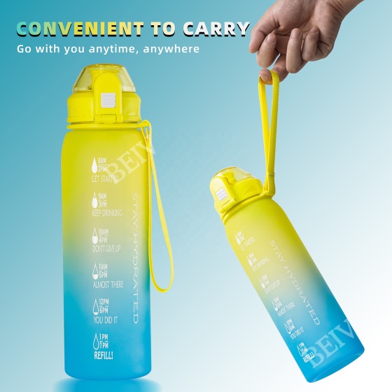 Luxury  Manufacturers Personalized Fitness Unique Cycling School Nice 32 Oz Frosted Transparent Plastic Water Bottle With Filter