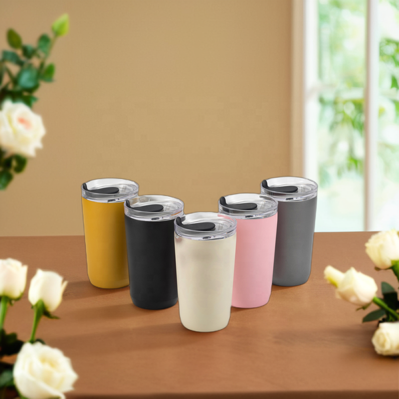Custom Logo 400 ml Stainless Steel Double Wall Insulated Travel Coffee Mug Tumbler Cup With Leak Proof Lids