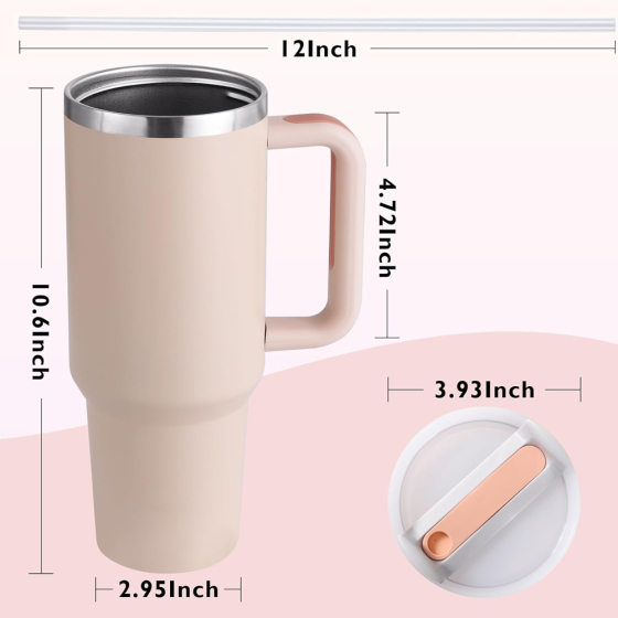 YUNXIN WholesaleTravel Insulated Stainless Steel Double Vacuum Coffee 40oz Tumbler with Lid with Straw