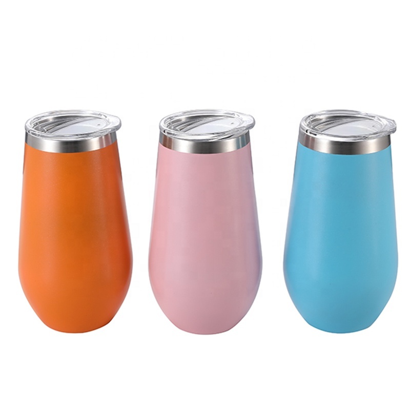 Custom Wholesale Double Wall Stainless Steel Insulated 16Oz Wine Tumbler Cups With Lid