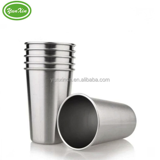 Single Wall 12OZ Stainless Steel Water Tumbler Pint Cup With Straw