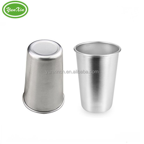 Single Wall 12OZ Stainless Steel Water Tumbler Pint Cup With Straw