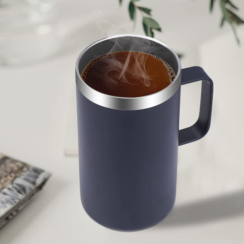 Wholesale 20OZ Double Wall Insulated Stainless Steel Coffee Tumbler Mug With Built-In Handle Lid