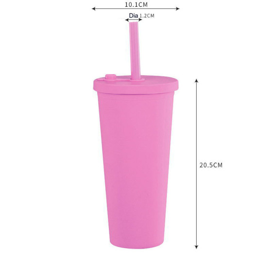 Novelty Double Wall Drinking Recycled Party Pink Red Colorful Plastic Cup With Logo Custom