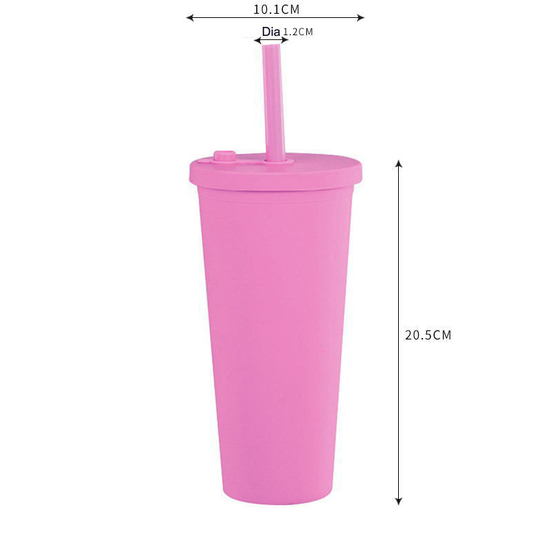 Novelty Double Wall Drinking Recycled Party Pink Red Colorful Plastic Cup With Logo Custom