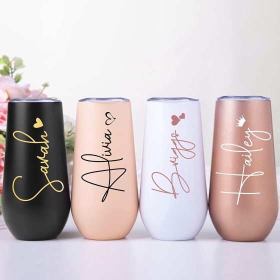 Insulated Freezer  10Oz  Rose Glod Double Wall Bottle and Wine Freezer  Tumblers