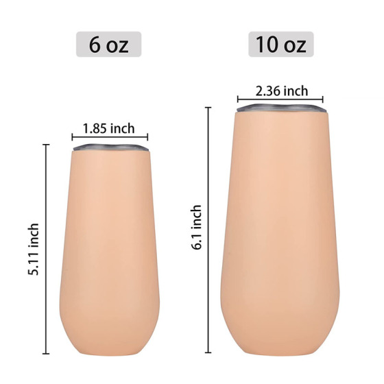 Insulated Freezer  10Oz  Rose Glod Double Wall Bottle and Wine Freezer  Tumblers