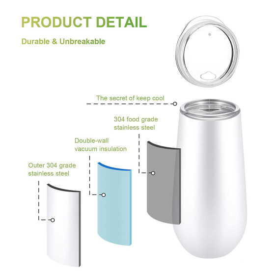 Insulated Freezer  10Oz  Rose Glod Double Wall Bottle and Wine Freezer  Tumblers