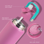 18/8 Stainless Steel Leak Proof Double Wall Vacuum Kids Insulated Water Bottle With Metal Straw for School Boy Girl