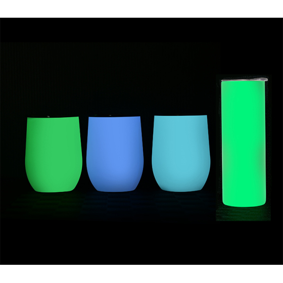 Factory Wholesale Luminous Paint Fluorescent Vacuum Luminous 12 Oz Glow in Dark Wine Tumbler  for Sublimation