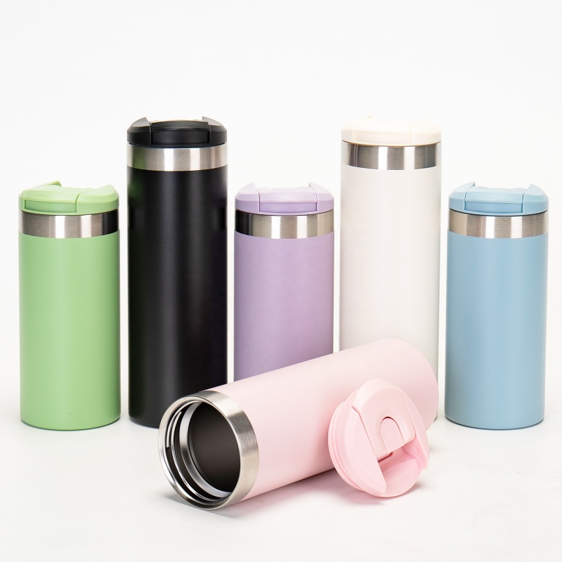 Portable Modern Colorful Double Wall Stainless Steel Vacuum Flask Leak-Proof Fall Ins Coffee Mug Water Bottle