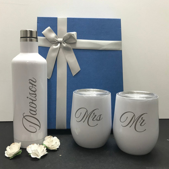 Eco Friendly Double Walled Insulated Sublimation Wine Set Stainless Steel Wine Bottle Tumbler Gift Set