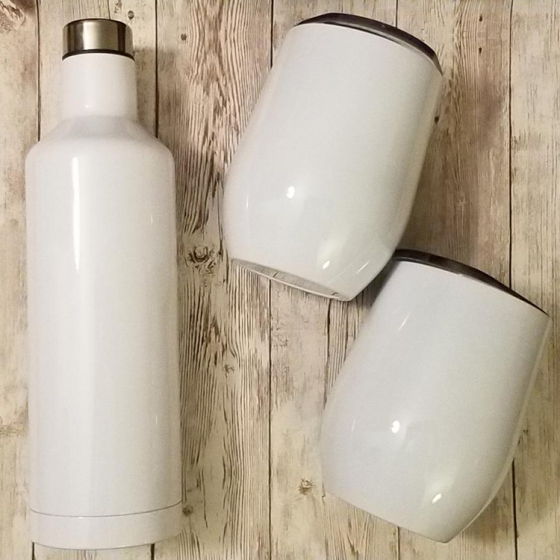 Eco Friendly Double Walled Insulated Sublimation Wine Set Stainless Steel Wine Bottle Tumbler Gift Set