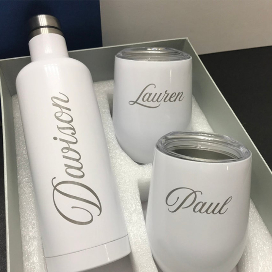 Eco Friendly Double Walled Insulated Sublimation Wine Set Stainless Steel Wine Bottle Tumbler Gift Set