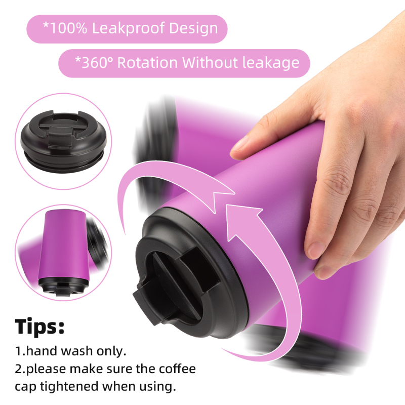 Custom 8Oz 12Oz Modern Leakproof Insulated  Stainless Steel Classic Travel Wine Coffee Mug Cup Tumbler in Camping