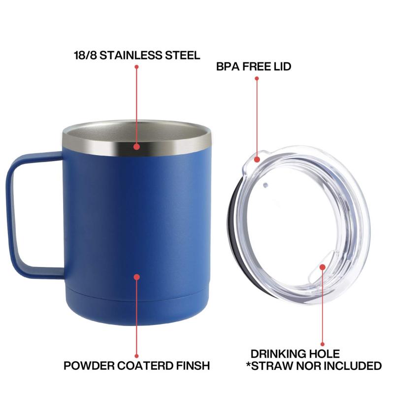 Custom Portable Luxury Bulk Reusable 12oz 14oz Double Wall Insulated Stainless Steel Travel Coffee Mug Tumbler Cup With Logo Lid