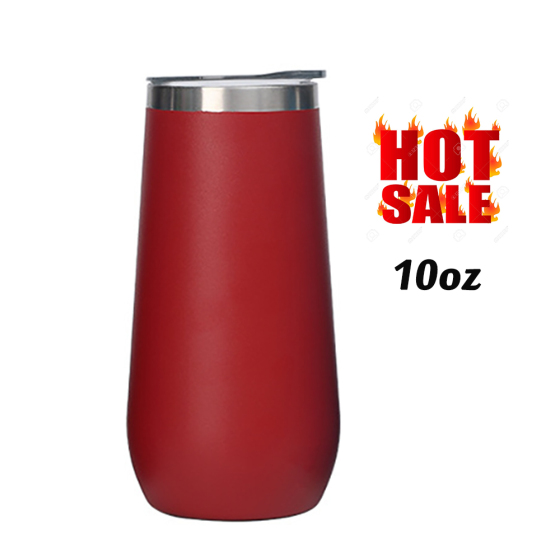 Double-insulated 10OZ Stemless Champagne Flutes Wine Tumbler Cocktail Cups Champagne Toasting Glasses
