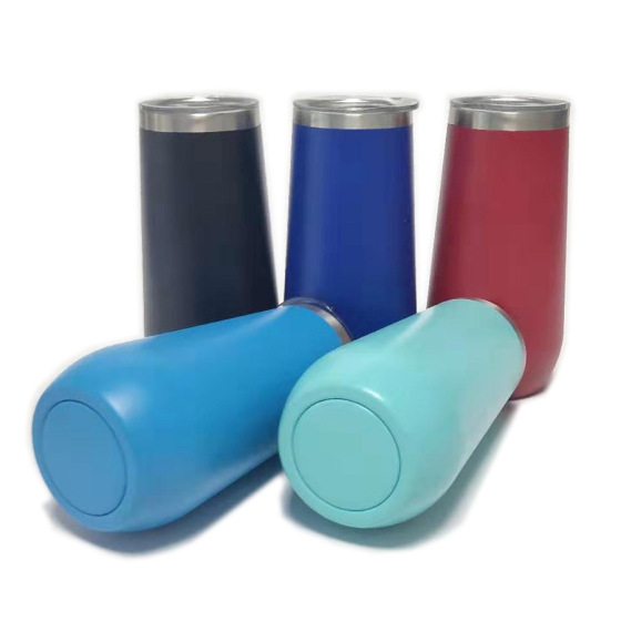 Double-insulated 10OZ Stemless Champagne Flutes Wine Tumbler Cocktail Cups Champagne Toasting Glasses