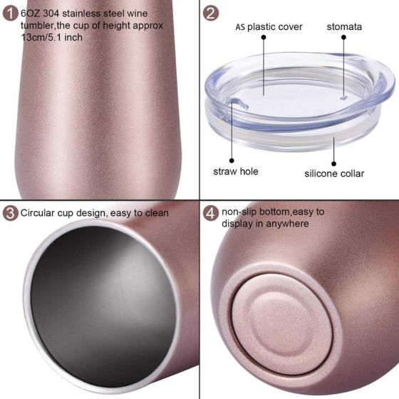 Double-insulated 10OZ Stemless Champagne Flutes Wine Tumbler Cocktail Cups Champagne Toasting Glasses