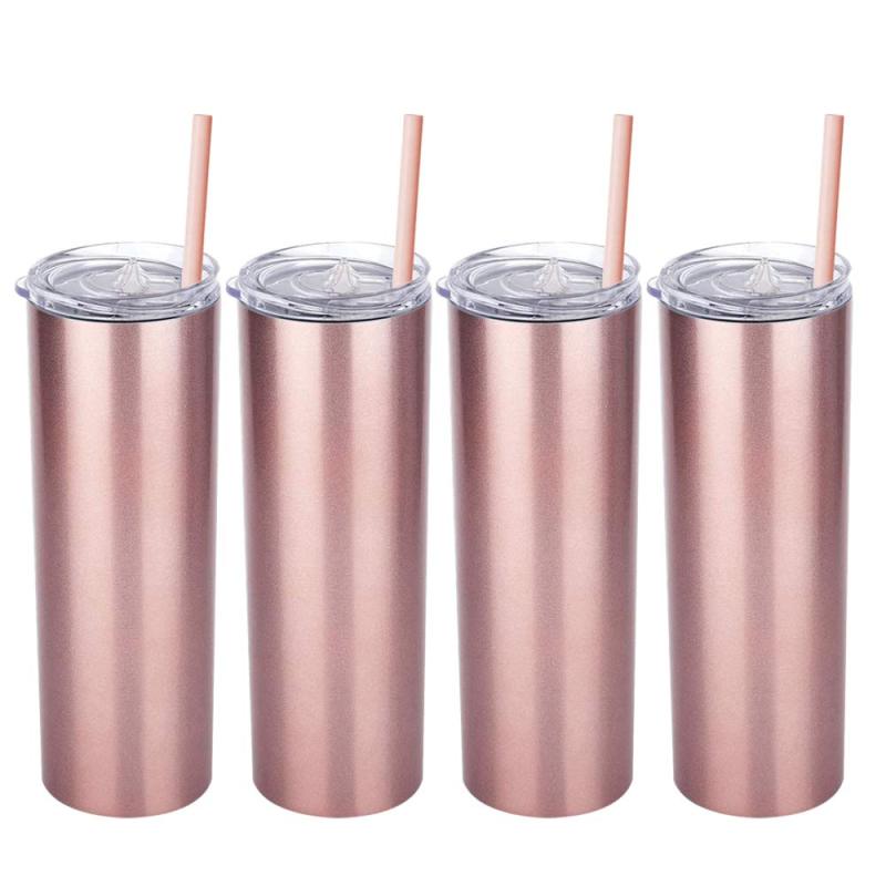 Wholesale Double Wall Vacuum Insulated Wedding Stainless Steel 20Oz Skinny Tumbler With Straw