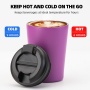 Luxury Custom Logo Printed Vacuum Flasks Double Walled Glass Travel 12oz Coffee Cup Cup Tumblers Mugs With Lid