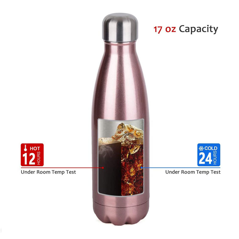Sublimation Ready Blank 17oz 500ml Stainless Steel Insulated Vacuum Water Bottle Bottle With Lid