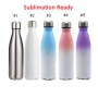 Sublimation Ready Blank 17oz 500ml Stainless Steel Insulated Vacuum Water Bottle Bottle With Lid