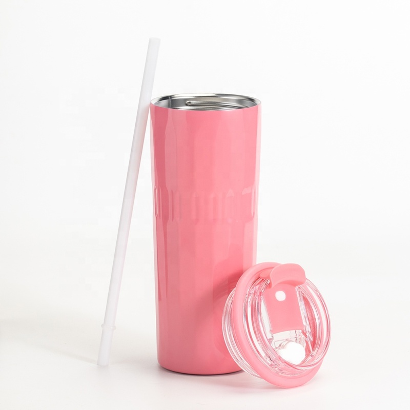 Personnalize Logo Trendy Iced 500Ml  Skinny Leak-Proof  Stainless Steel Travel Car Water Bottle Cups Tumbler With Screw Lid