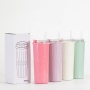 Personnalize Logo Trendy Iced 500Ml  Skinny Leak-Proof  Stainless Steel Travel Car Water Bottle Cups Tumbler With Screw Lid