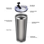 Double Wall 22 OZ 24OZ Taller Bridesmaid Gift Cup Insulated Stainless Steel Tumbler Mug With Straw
