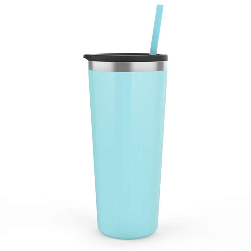Double Wall 22 OZ 24OZ Taller Bridesmaid Gift Cup Insulated Stainless Steel Tumbler Mug With Straw