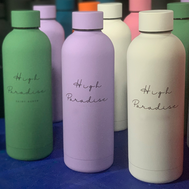 Personalized Colorful Powder Coated Double Layer Vacuum Insulated 304 Stainless Steel Sport Water Bottle with Custom Logo