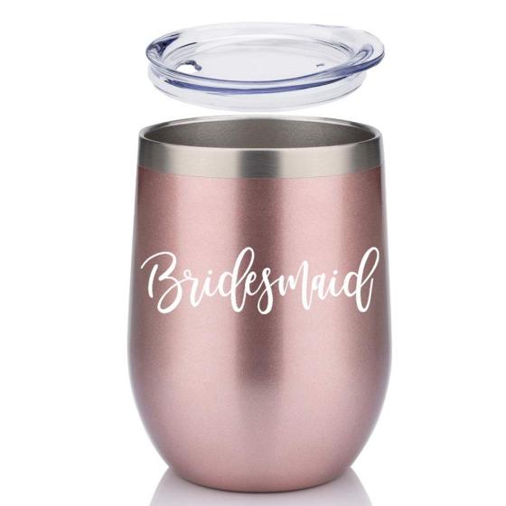 Custom 6oz 12oz 20oz 30oz Stainless Steel Bridesmaid Tumbler Name Wine Cup