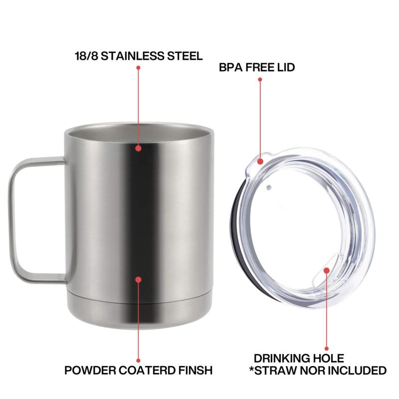 Double Wall Stainless Steel Coffee Insulated Mug Vacuum Tumbler with Handle