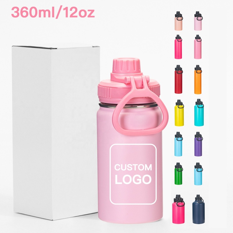 Design School Reusable Drinking 12oz Small Capacity Wide Mouth Water Bottles with Custom logo