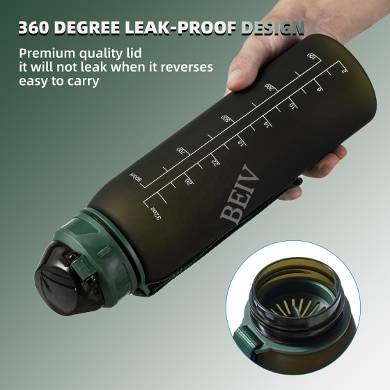 Outdoor School Empty Canteen Fitness Football Sport Water Bottles With Motivational Time Marker
