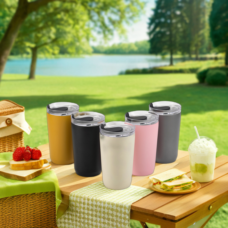 Custom Insulated Stainless Steel Double Wall Vacuum 400ML Coffee Cup Mug Tumbler With Lids