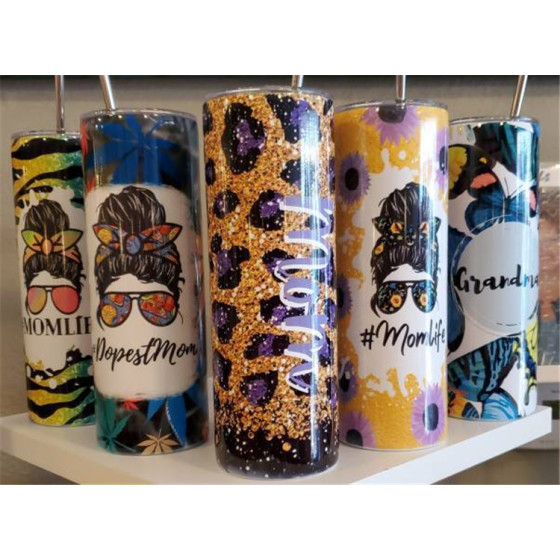 20Oz Rainbow Glitter Uv Glowing Color Changing and Glow in the Dark Skinny Straight Sublimation Blanks Tumblers