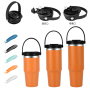 20oz 2-in-1 Lid Stainless Steel Vacuum Insulated Water Bottle Iced Coffee Tumbler Cup with Handle and Straw
