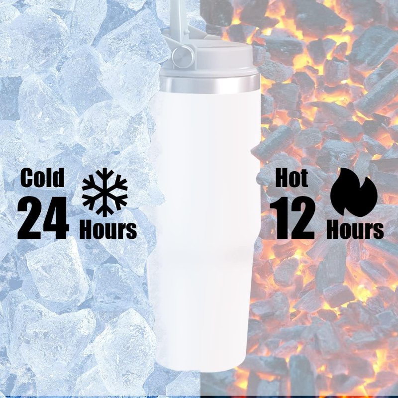 20oz 2-in-1 Lid Stainless Steel Vacuum Insulated Water Bottle Iced Coffee Tumbler Cup with Handle and Straw